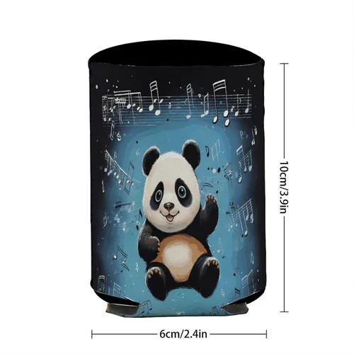 Vista 3 de Panda Dancing on Musical Notes Cup Sleeve Reusable Iced Coffee Sleeves Insulator Sleeve for Cold Beverages Standard Can Covers Non-slip Beer Bottle