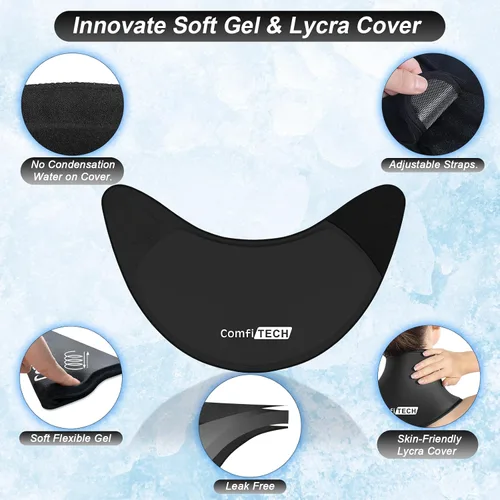 Vista 3 de ComfiTECH Gel de Compresa de Hielo para Cuello, Almohadilla de Enfriamiento para Cervical y Hombro, Mediano, 1 Paquete Flexible after Frozen, Soft