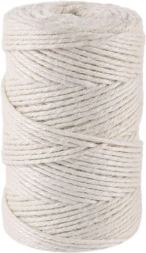 Vista 9 de Tenn Well Cordel de yute gris, cuerda de 328 pies de grosor de 0.118 in de grosor para envolver regalos, manualidades, embalaje, jardinería