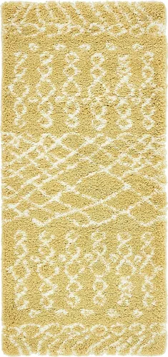 Vista 35 de Unique Loom Rabat Shag Collection - Alfombra geométrica (2 pies x 4 pies 1 pulgada, marfil puro/gris)