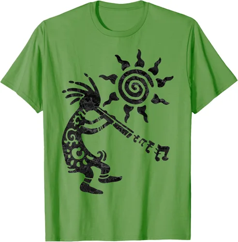 Vista 16 de Native American Kokopelli Musican With Flute 2 - Camiseta divertida para fanáticos, Blanco, S