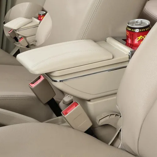Vista 3 de Caja de almacenamiento de reposabrazos de cuero para consola central de automóvil para Peugeot 301/para Citroen c-Elysee 2007 2008 2009 2010 2011