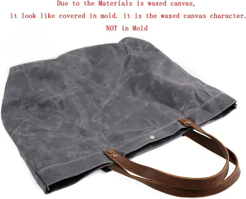 Vista 3 de WUDON Bolsa de viaje de lona encerada, bolsa de hombro extra grande para mujer