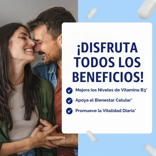 Vista 5 de Resveratrol con vitamina B3 Nicotinamida 500mg Precursor NAD+ y complejo de longevidad con forma de nicotinamida de vitamina B3 Niacina sin