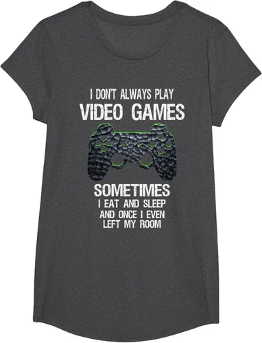 Vista 51 de Funny Gamer Video Games - Camiseta para niños y adolescentes, ajuste clásico, color negro, mezcla de algodón, Negro