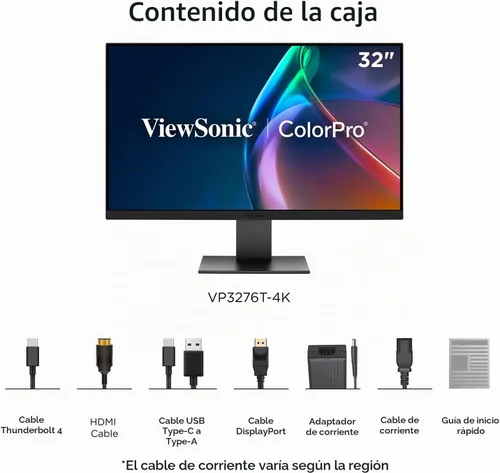 Vista 8 de ViewSonic VP3276T-4K Monitor de acoplamiento 4K de 32 pulgadas, pantalla