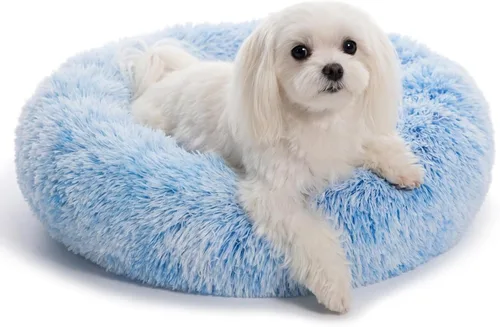 Vista 61 de Cama para perros pequeños, cama calmante para perros pequeños, antiansiedad, cama para cachorros, lavable a máquina, esponjosa, de lujo Verde militar