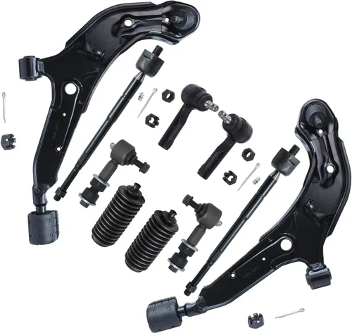 Vista 68 de Detroit Axle - Kit de suspensión delantera de 10 piezas para Jeep 2002-2004
