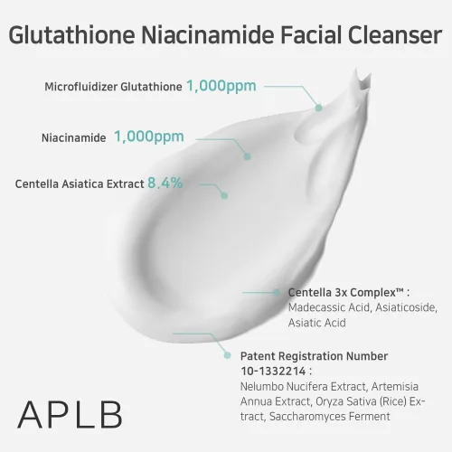 Vista 4 de APLB Limpiador facial de niacinamida glutatión LIPO GLUTA NIAC CEN 8.6% 2.71 FL.OZ/Cuidado de la piel coreano, Cuidados para apretar los poros