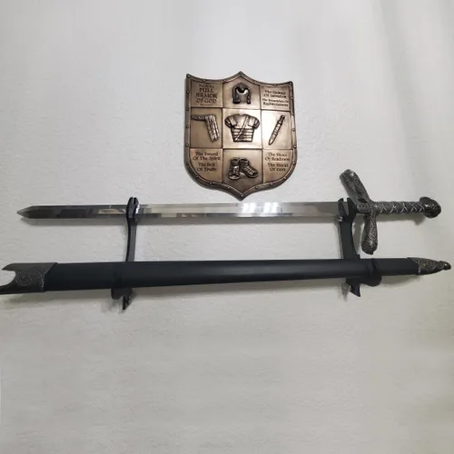 Vista 5 de WANLIAN - Soporte para espada, gancho para espada, acrílico de dos capas montado en la pared, soporte para espadas samurái, soporte para todas