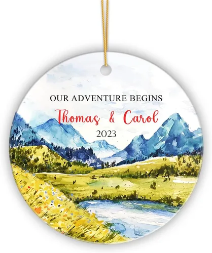 Vista 16 de Adorno personalizado de Mr and Mrs Always and Forever, adorno de recién casado, regalo de boda para pareja, adorno de primera Navidad para casados