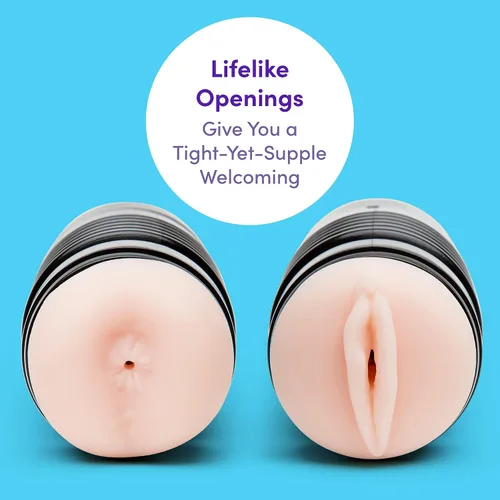 Vista 4 de Lovehoney Thrust Pro Ultra Gigi - Masturbador masculino de doble extremo, vagina y culo realistas de 6.5 pulgadas con canal texturizado, juguetes