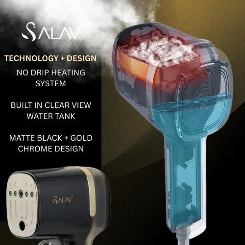 Vista 6 de SALAV® Quicksteam - Vaporizador portátil de viaje para ropa, 10 segundos de tiempo de calentamiento rápido, elimina arrugas en ropa y telas, sin