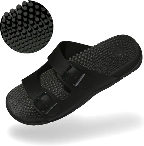 Vista 7 de Revs Lochy - Acupressure & Reflexology Massage Sandals Negro