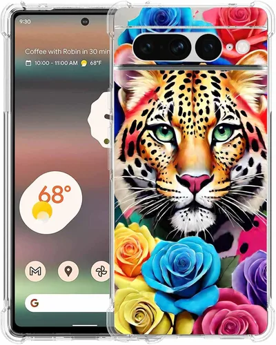 Vista 27 de Pixel 7 Pro - Funda protectora de poliuretano termoplástico resistente a los arañazos y a prueba de golpes con diseño de mandala de pavo real