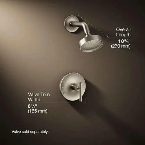 Vista 4 de KOHLER TS14422-4-BN Purist(R) Rite-Temp(R) - Moldura de válvula de ducha con mango de palanca y cabezal de ducha de 2.5 gpm, acabado de níquel