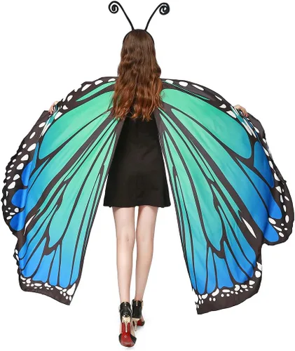 Vista 3 de Disfraz de Halloween para mujer con alas de mariposa, accesorio de hada