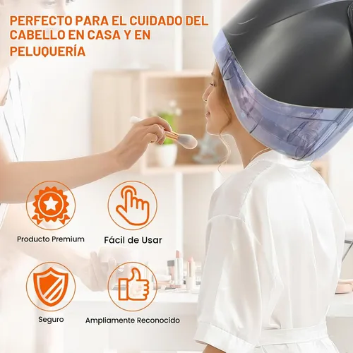 Vista 7 de Elitzia Ionic ET1717B - Secador de pelo profesional con capucha de 1000 W, máquina de secado de pelo estándar, versátil con 8 modos