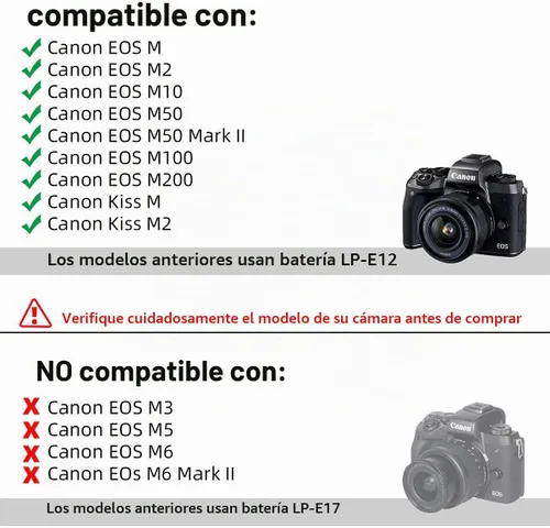 Vista 3 de Glorich ACK-E12 Adaptador de corriente de CA DR-E12 Acoplador DC LP-E12 LPE12 Kit de batería ficticia para cámaras digitales sin espejo Canon EOS