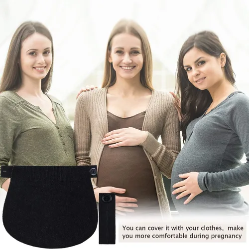 Vista 4 de WILLBOND 12 paquetes de pantalones de maternidad ajustables extensores para embarazo, cintura extensor extensor extensores de cintura elástica