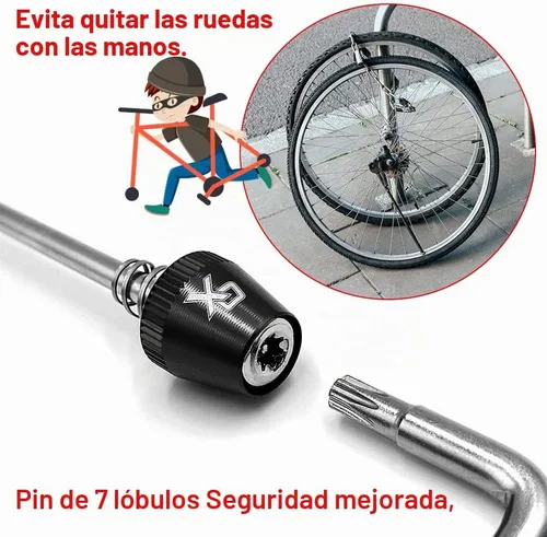 Vista 2 de ONIPAX Pasador de bloqueo antirrobo para bicicleta de 7 lobos, seguro para el cubo de la rueda de bicicleta