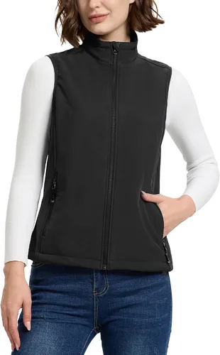 Vista 7 de 33,000ft Chaleco de correr para mujer, con forro polar, con cremallera, resistente al viento, ligero, chalecos softshell de ropa exterior para golf