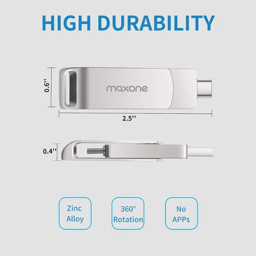 Vista 4 de Maxon e Flash Drive USB tipo C Ambos 3.1 Tech - 2 en 1 Dual Drive Memory Stick OTG de alta velocidad, compatible con Android Smartphone Computer
