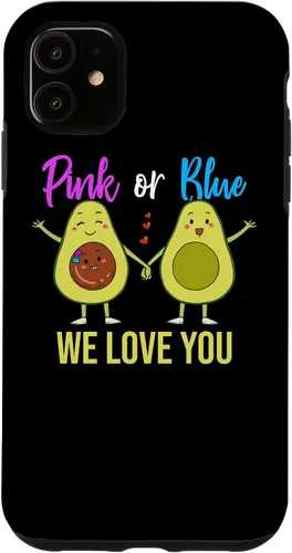 Vista 8 de Pink Or Blue Parents Gender Reveal Baby Shower Party Avocado Case for iPhone 17