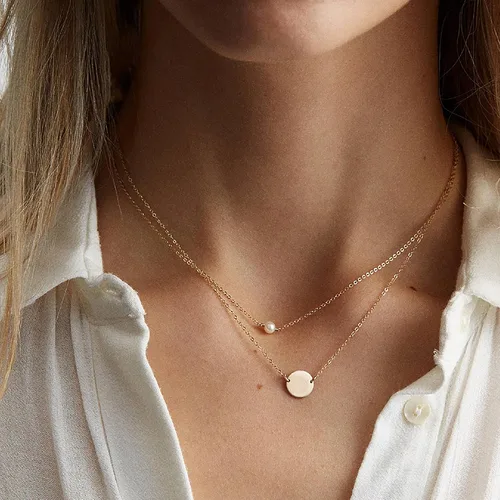 Vista 2 de Ieftop Regalos para el día de San Valentín para ella, delicado collar de oro para mujer, chapado en oro de 14 quilates, bonito collar de corazón