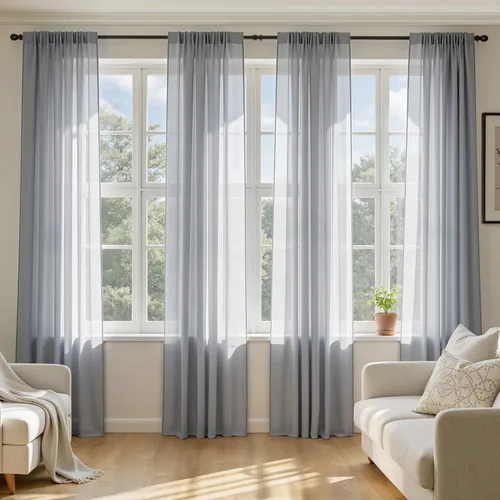 Vista 13 de MIULEE Cortinas traslúcidas marrón oscuro de 96 pulgadas de largo, 4