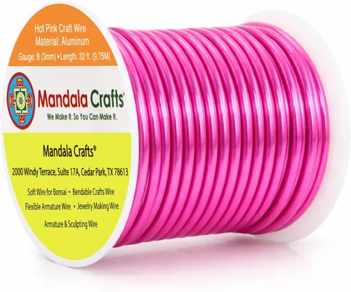 Vista 139 de Mandala Crafts - Alambre de aluminio anodizado de calibre 22 para hacer joyas - 137.2 m de alambre flexible surtido y coloreado - Doble para bonsái
