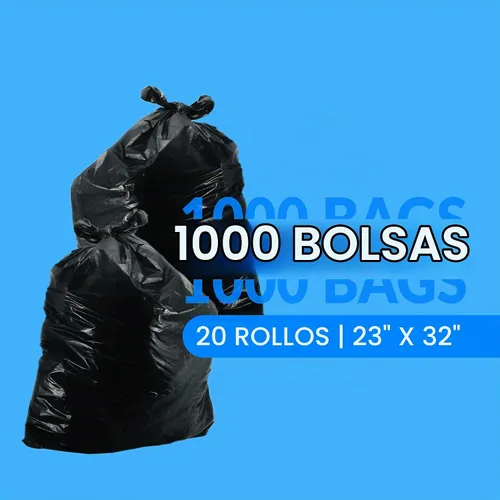 Vista 2 de Reli. Bolsas de basura de 13 galones 1000 bolsas Negro Cocina alta Fuerte Basura