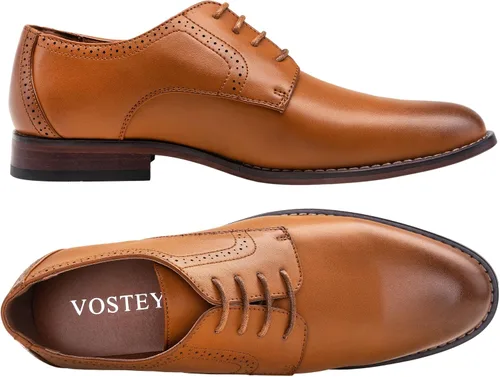 Vista 3 de Vostey Zapatos de vestir para hombre clásicos con punta de ala Brogue Oxfords