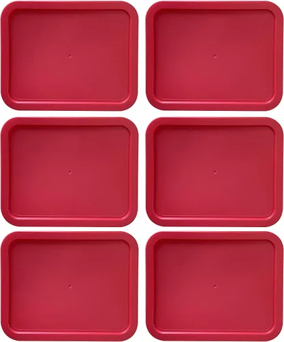 Vista 10 de Tapas de repuesto para recipientes de vidrio Pyrex para almacenamiento de alimentos de 3 tazas, (7.75 x 5.75 pulgadas), tapas rectangulares de Azul