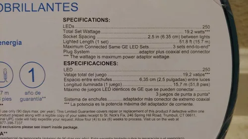 Vista 5 de GE StayBright® Luces LED MicroBright de 250 unidades, blanco cálido 93196lo