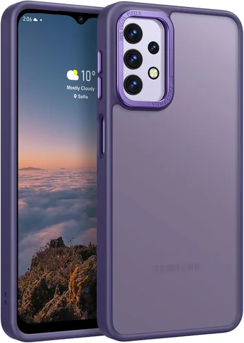 Vista 11 de Rayboen Funda para Samsung Galaxy A32 5G, translúcida esmerilada, tacto antiarañazos, parte trasera de policarbonato duro, borde de silicona suave