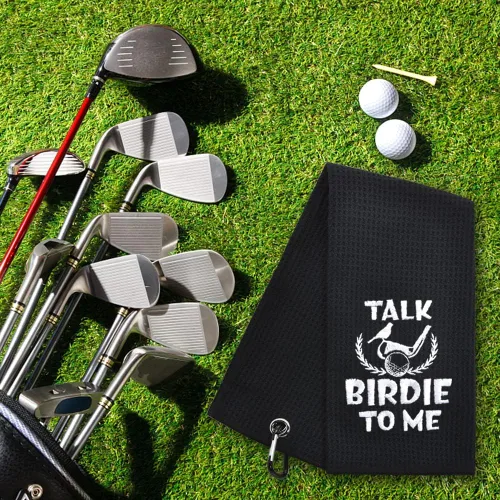 Vista 4 de Hafhue Talk Birdie to Me - Divertida toalla de golf, regalos de golf para hombres y mujeres, accesorios de golf para hombres o mujeres, regalos
