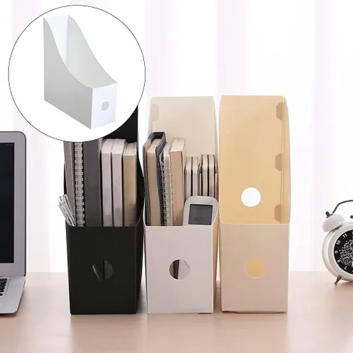 Vista 3 de SM SunniMix Soporte de plástico resistente para escritorio, carpeta de archivos para organización de oficina y almacenamiento, organizador de papel