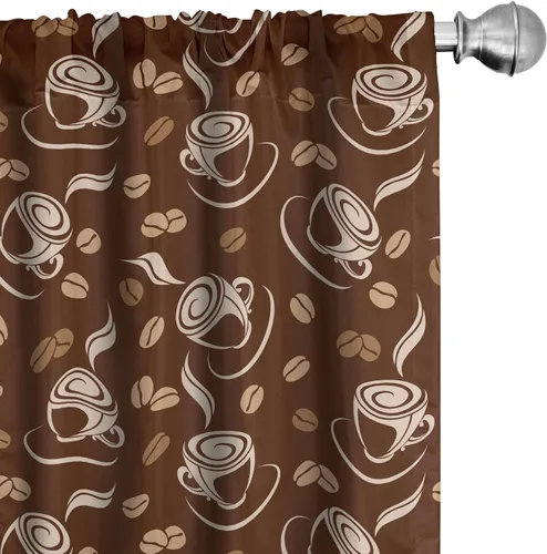 Vista 24 de Lunarable Cortinas con estampado de madera, madera natural rústica con rayas, patrón abstracto ovalado, tema de carpintería, tratamientos