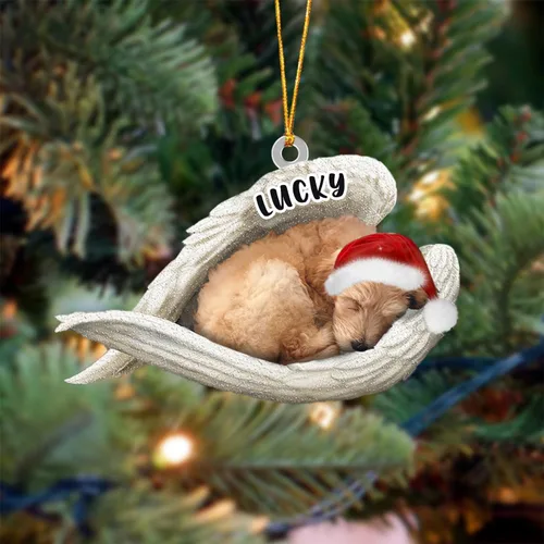 Vista 25 de Ángel durmiente de Afghan Hound para Navidad, adorno personalizado con el nombre del perro, adorno de Navidad personalizado para amantes de perros