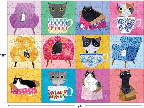Vista 4 de RoseArt - Planet Cat - Cats at Home - Rompecabezas de 300 piezas para adultos