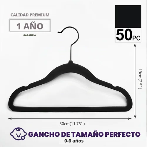 Vista 2 de MIZGI Perchas de terciopelo para bebé, paquete de 50 unidades, 11.8