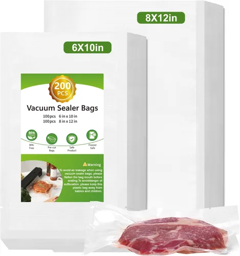 Vista 10 de Moretoes 300 bolsas selladoras al vacío, 100 tamaño galón de 11" x 16" y 100 tamaño cuarto de 8" x 12" y 100 tamaño pinta de 6" x 10", sin BPA
