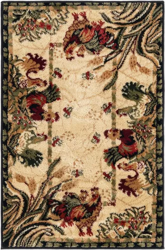 Vista 3 de Unique Loom Barnyard Collection - Alfombra de área de granja (2 pies x 3 pies 1 pulgada, rectangular, crema/negro)