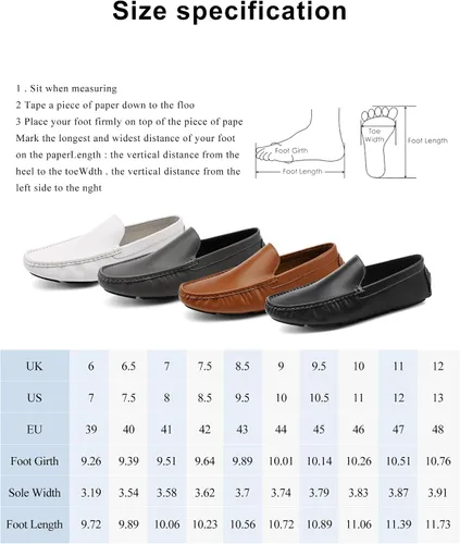 Vista 6 de VANDESK Mocasines casuales para hombre, mocasines suaves para hombre, ligeros, para conducir, barco, zapatos de oficina, zapatos de vestir blancos