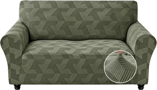 Vista 36 de JIVINER - Juego de 2 fundas elásticas para sillas de comedor, fundas geométricas de jacquard para sillas de comedor, fundas lavables para sillas