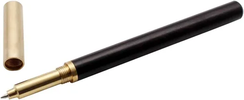 Vista 6 de Gullor Bolígrafo de madera creativa con tapa de bolígrafo de latón (WR-A2861), negro