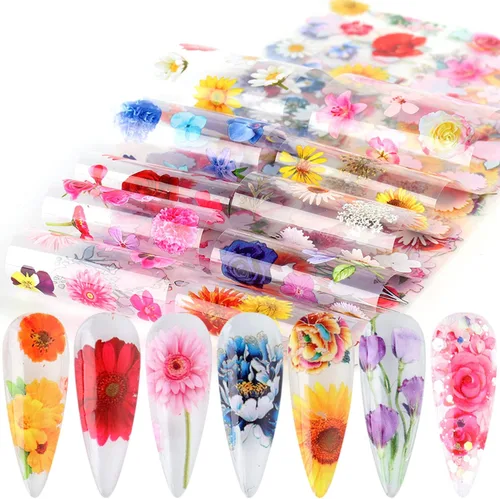 Vista 7 de Calcomanías de transferencia de papel de uñas de Navidad, 10 hojas de calcomanías de arte de uñas de Navidad, calcomanías de invierno, Papá Noel