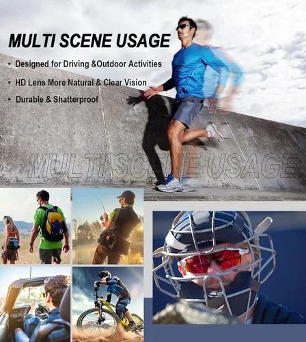 Vista 6 de ZENNI - Lentes de sol deportivos polarizados para hombres, mujeres, jóvenes, ciclismo, protección UV, golf, béisbol, pesca, correr, golf