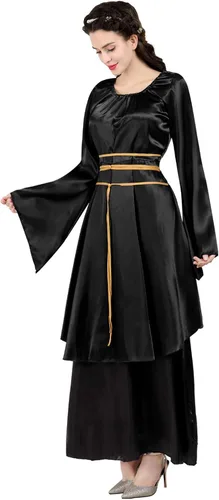 Vista 3 de Kranchungel - Vestidos renacentistas de estilo medieval/irlandés/campesino para mujer; disfraz de hada, para bailes